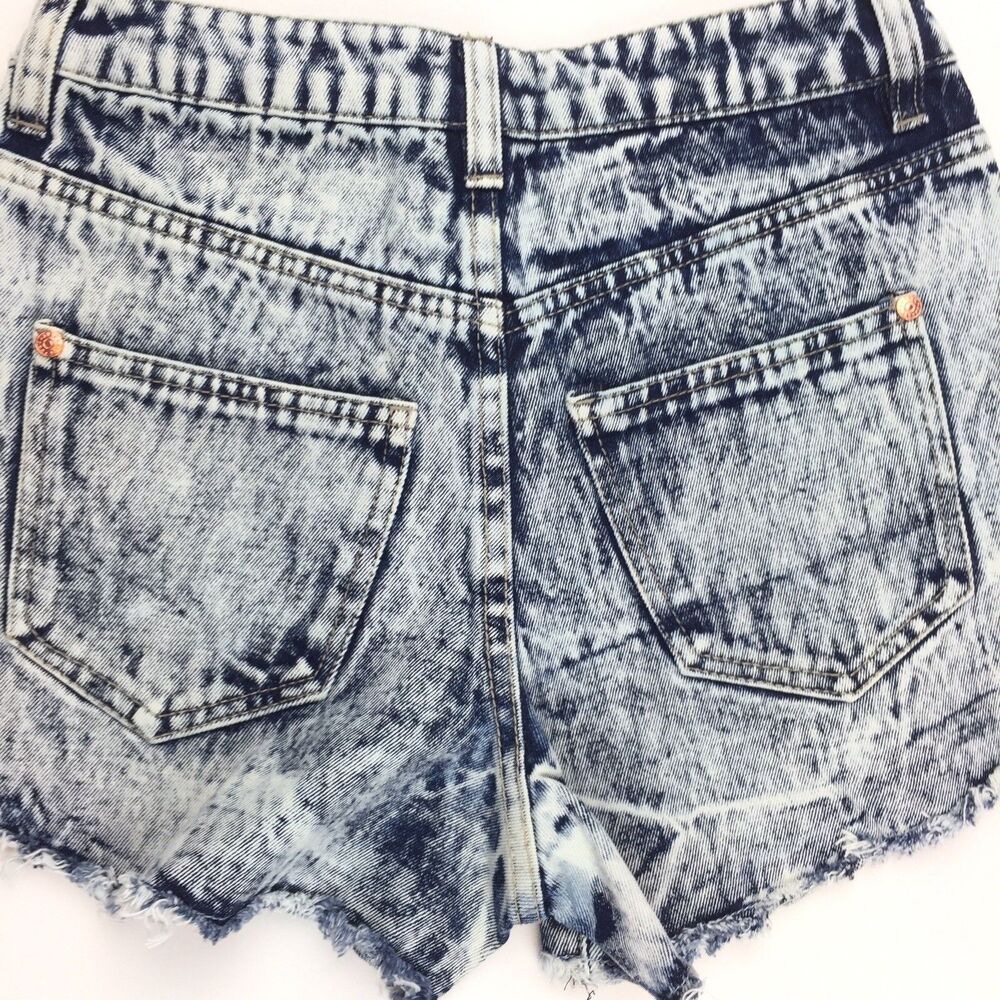 Refuge Vintage Junior’s Shorts Sz 0 Grunge Cheeky Acid Wash Cutoff High Waisted